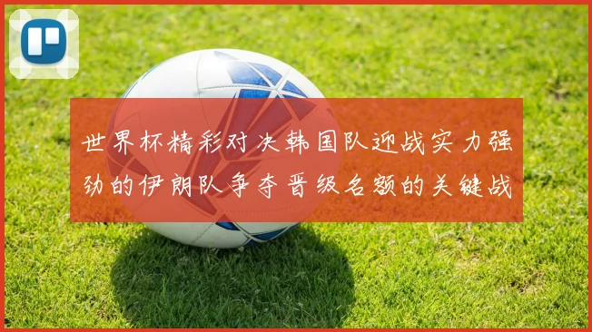 世界杯精彩对决韩国队迎战实力强劲的伊朗队争夺晋级名额的关键战役